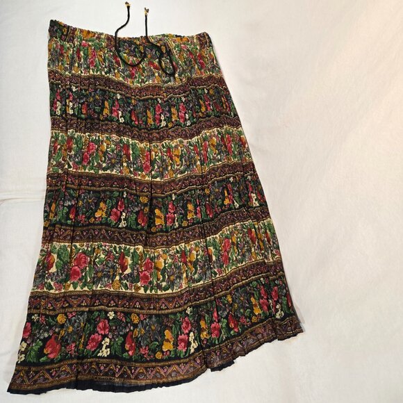 VINTAGE Semi-Sheer Festival Boho Full Peasant Silhouette Skirt OVERSIZED Size M. - Picture 8 of 17